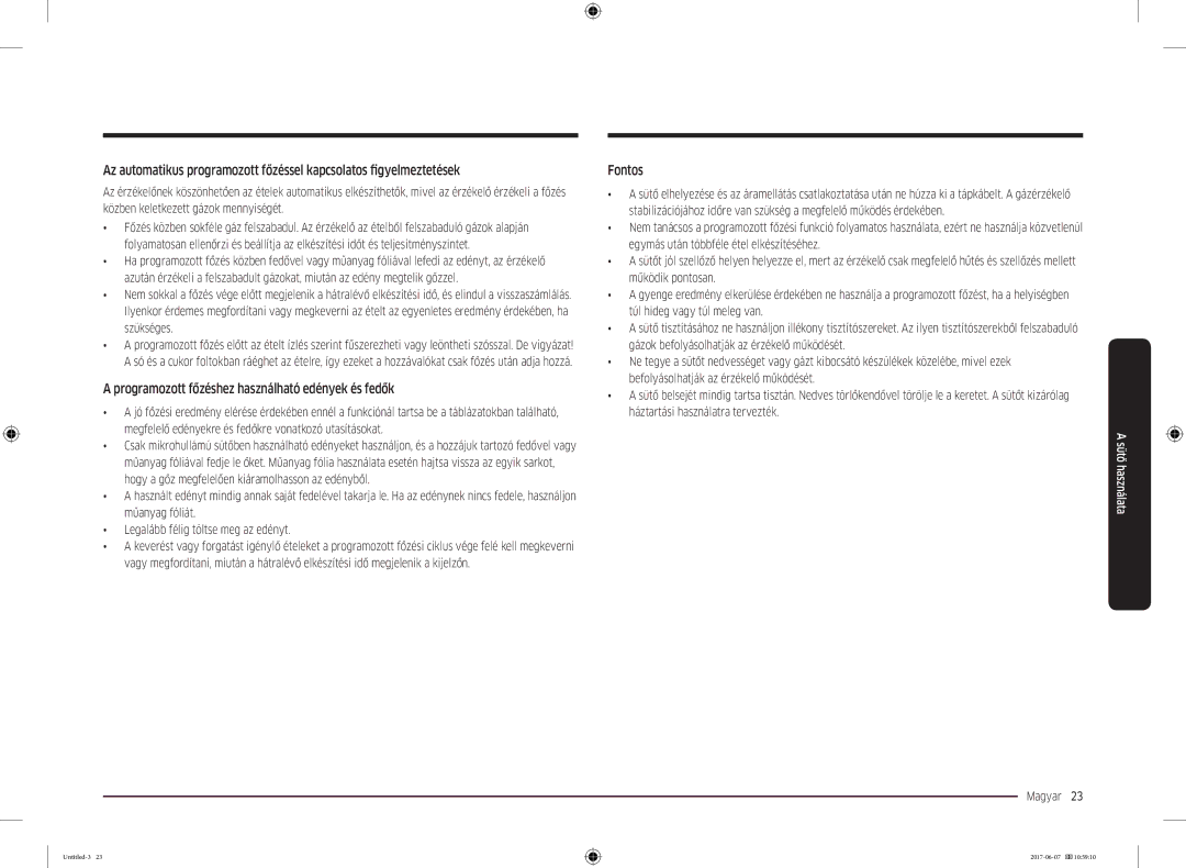 Samsung MC28M6075CS/EO, MC28M6075CS/OL manual Programozott főzéshez használható edények és fedők, Fontos 