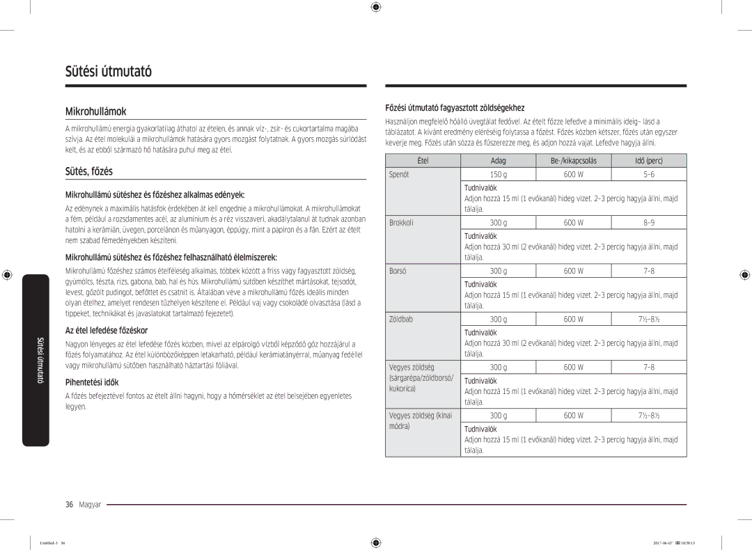 Samsung MC28M6075CS/OL, MC28M6075CS/EO manual Sütési útmutató, Mikrohullámok, Sütés, főzés 