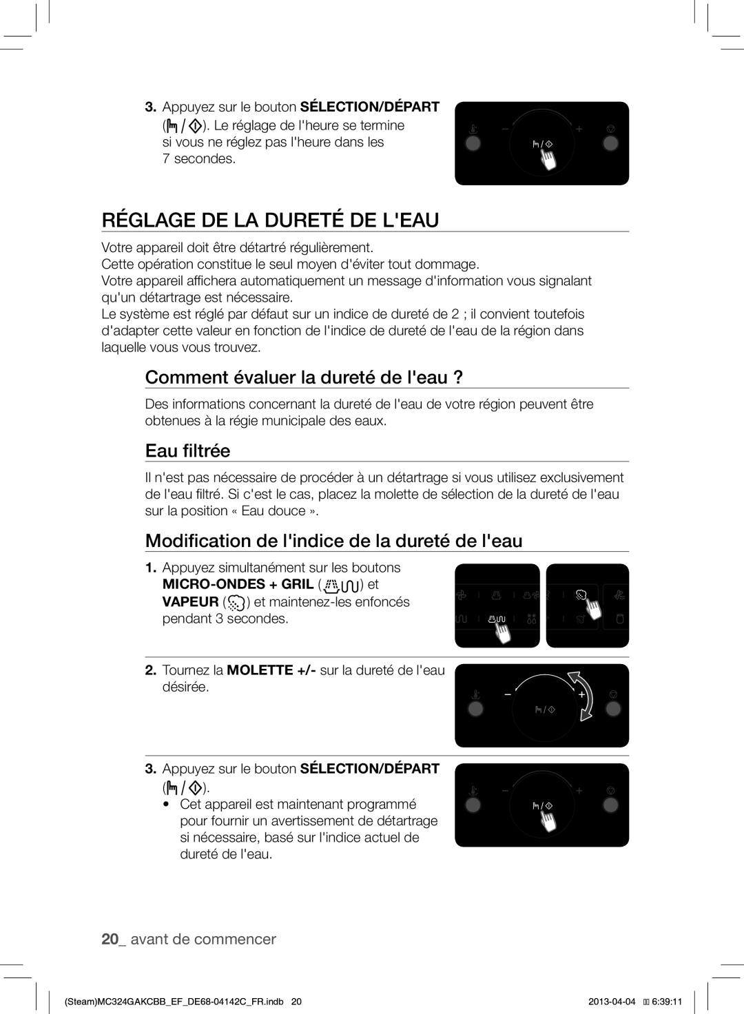 Samsung MC324GAKCBB/EF manual Réglage DE LA Dureté DE Leau, Comment évaluer la dureté de leau ?, Eau filtrée 