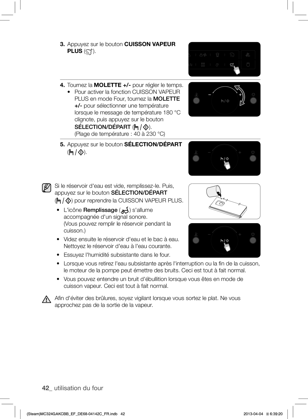 Samsung MC324GAKCBB/EF manual Utilisation du four 