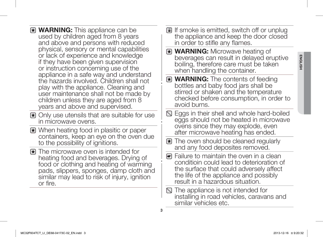 Samsung MC32F604TCT/LI manual English 