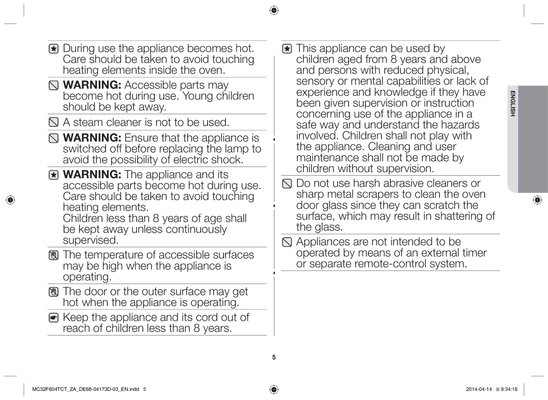 Samsung MC32F604TCT/ZA manual English 