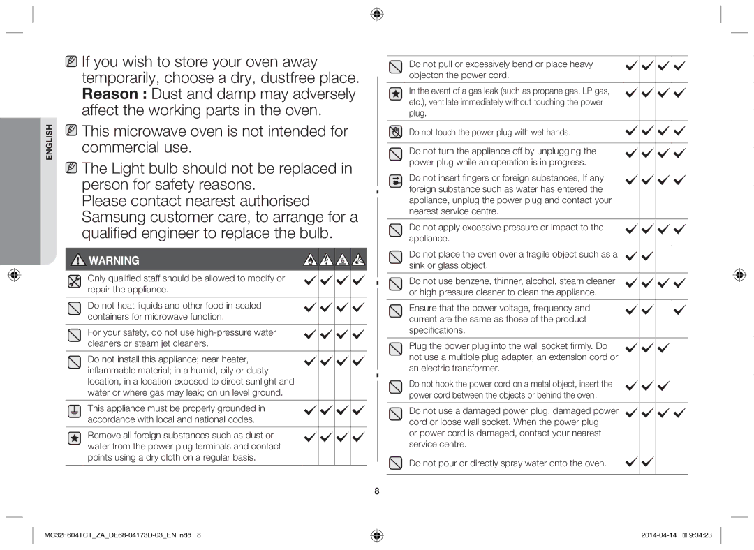 Samsung MC32F604TCT/ZA manual English 