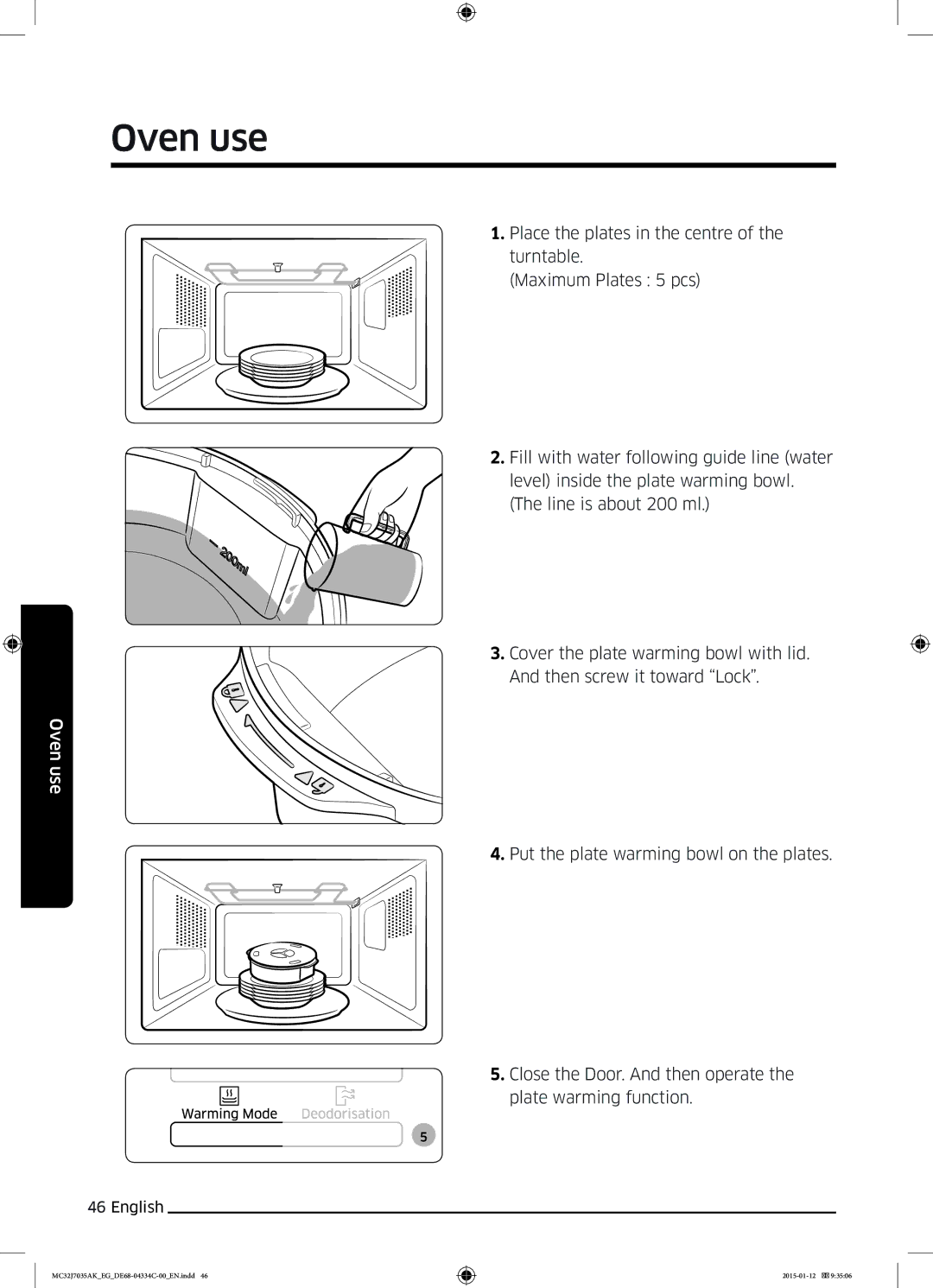 Samsung MC32J7035AS/EG manual Oven use 