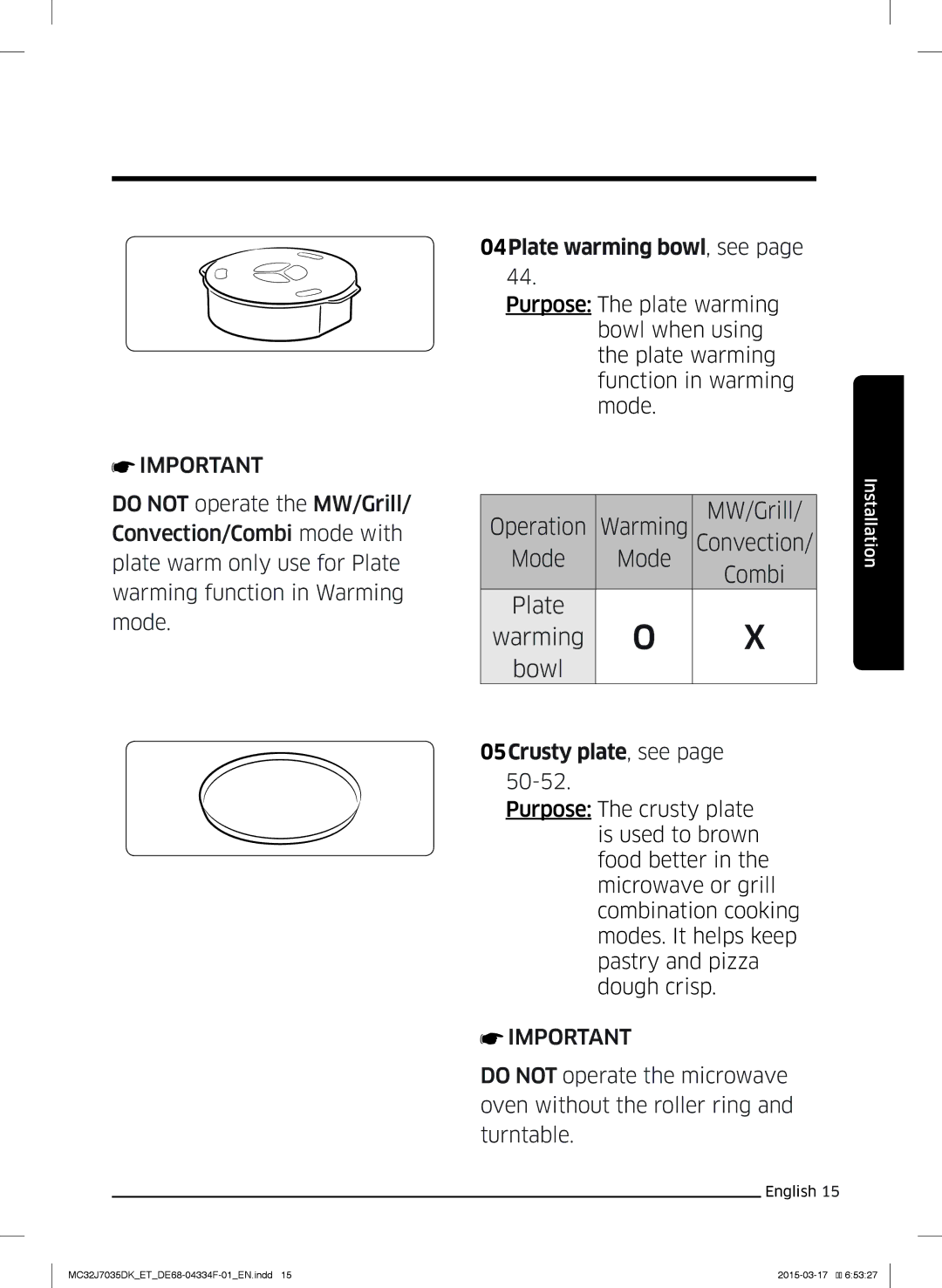 Samsung MC32J7035DK/ET manual MW/Grill 