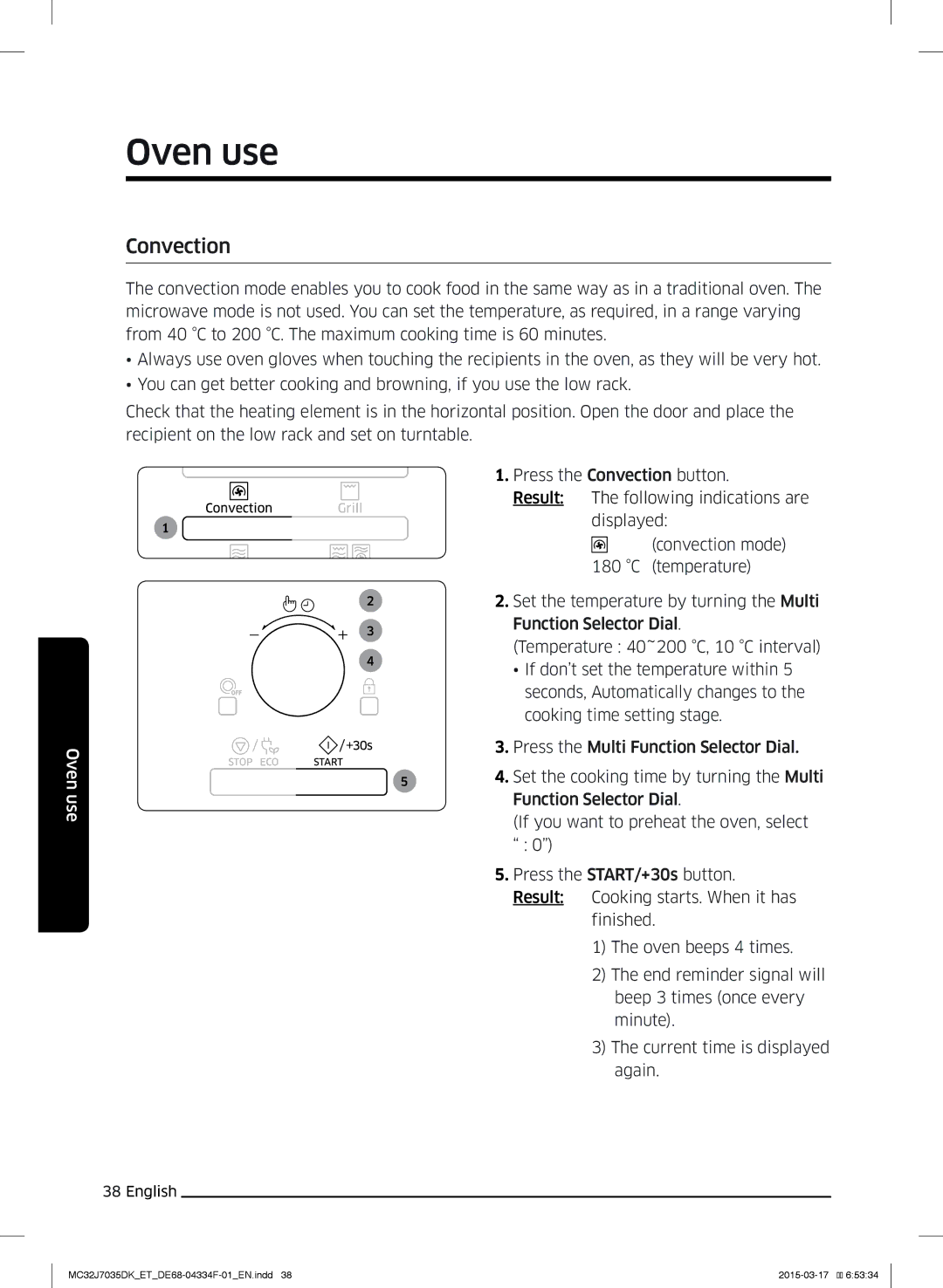 Samsung MC32J7035DK/ET manual Convection 