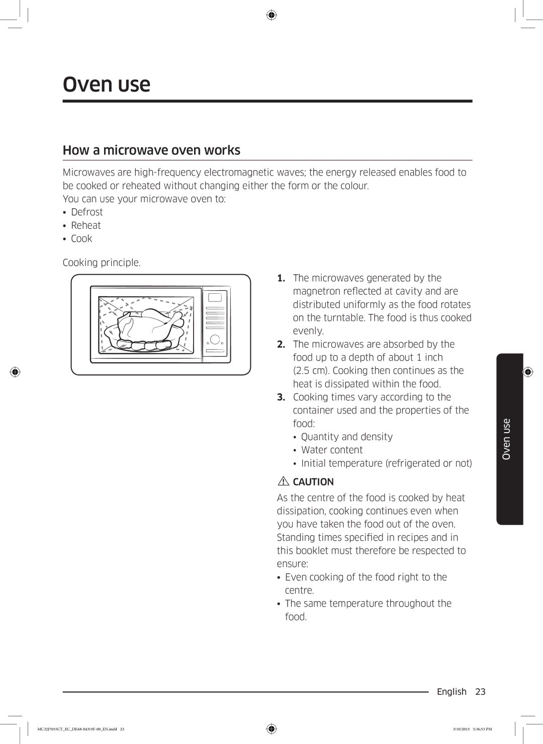 Samsung MC32J7055CT/EC manual Oven use, How a microwave oven works 