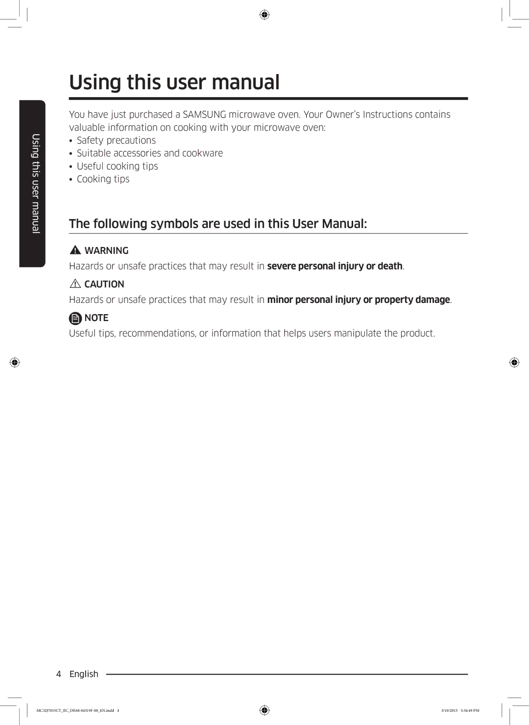 Samsung MC32J7055CT/EC manual English 