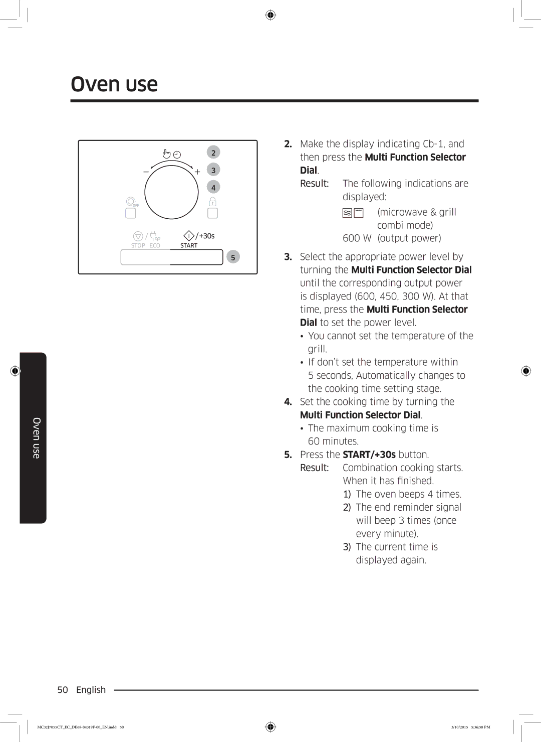 Samsung MC32J7055CT/EC manual Oven use 