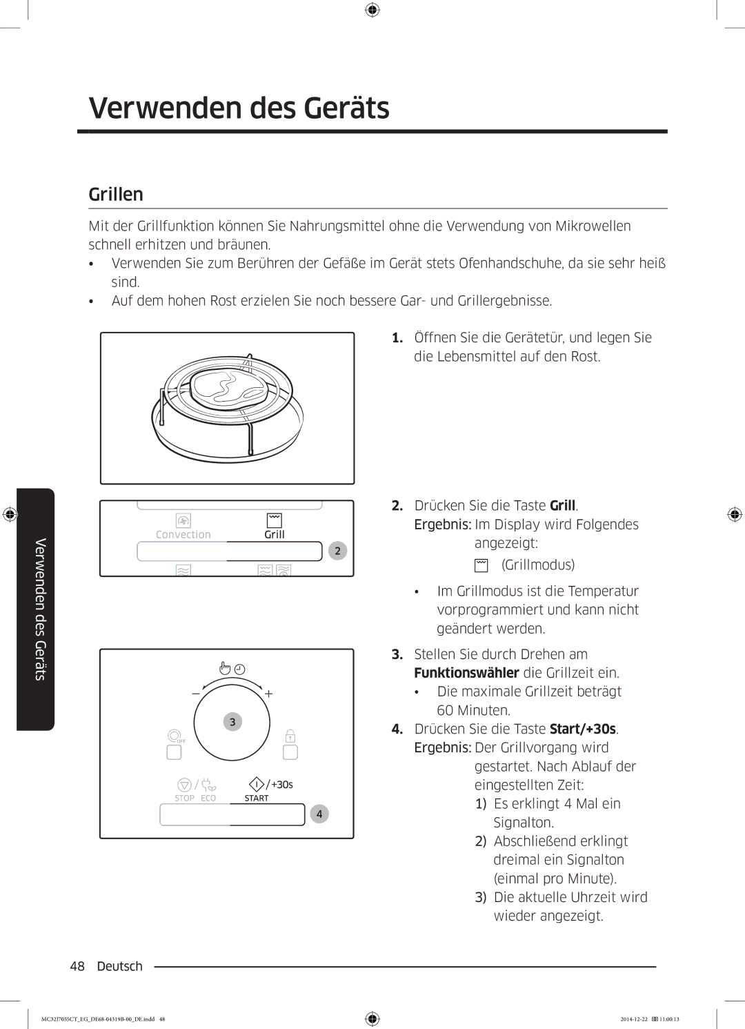 Samsung MC32J7055CT/EG manual Grillen 