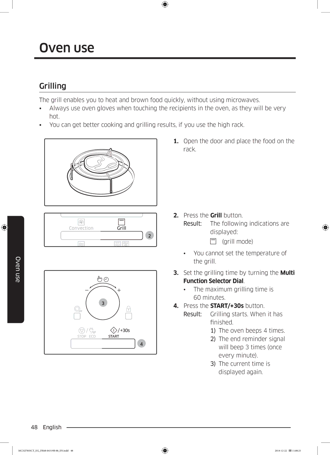 Samsung MC32J7055CT/EG manual Grilling 