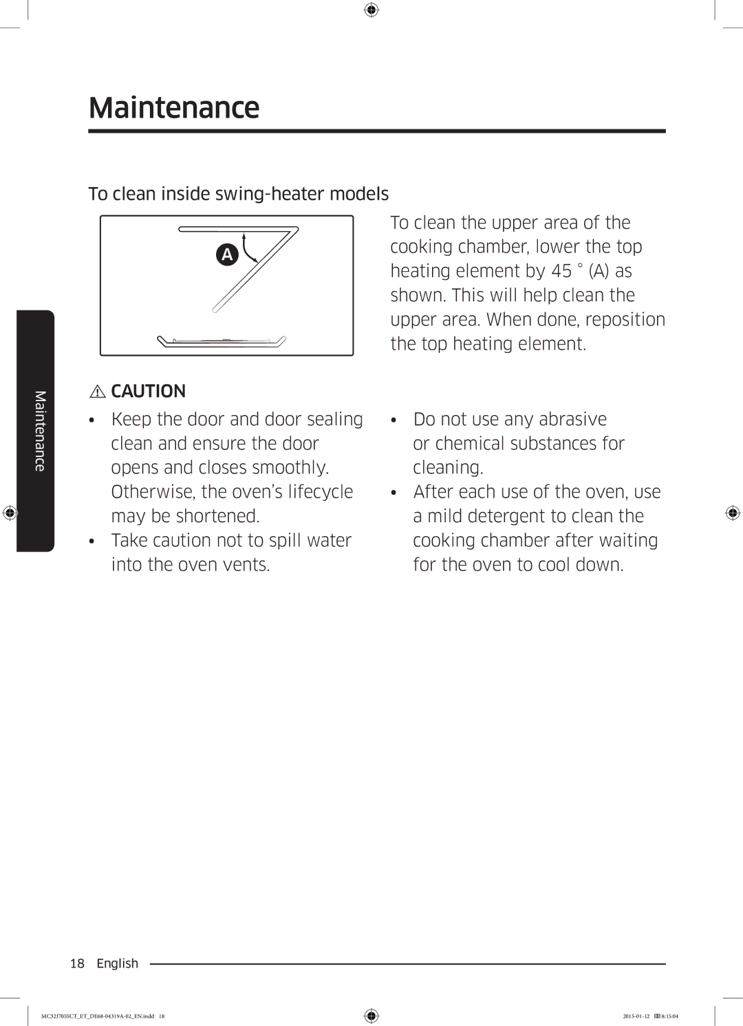 Samsung MC32J7055CT/ET manual Maintenance 