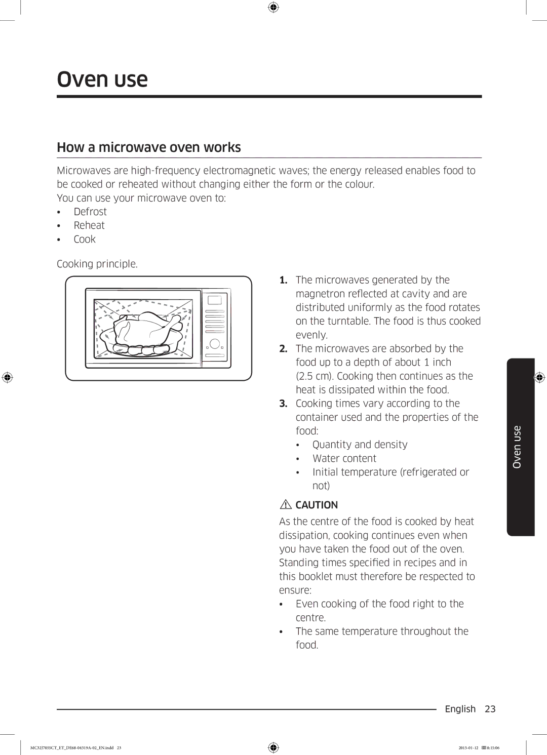 Samsung MC32J7055CT/ET manual Oven use, How a microwave oven works 