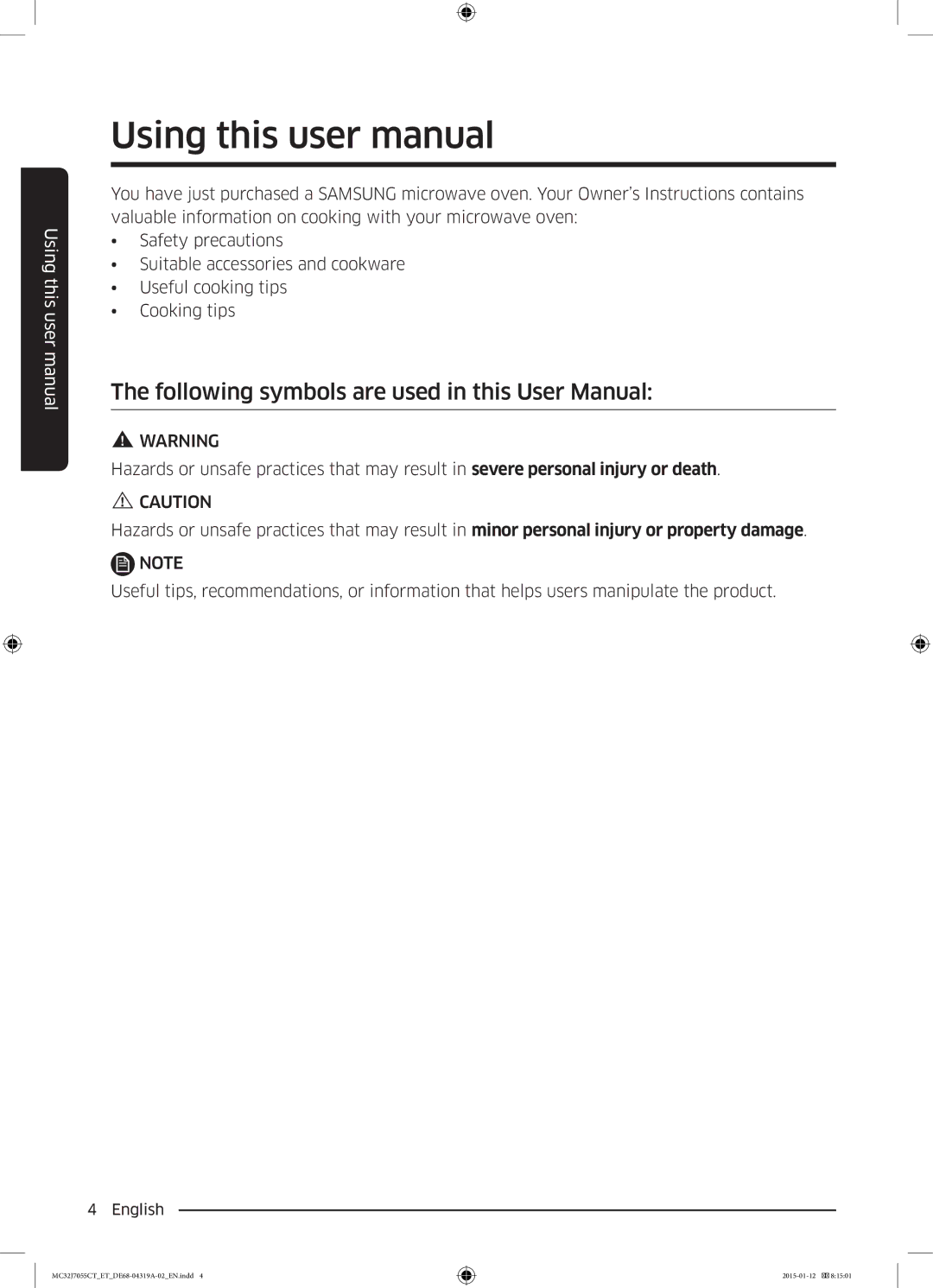 Samsung MC32J7055CT/ET manual English 