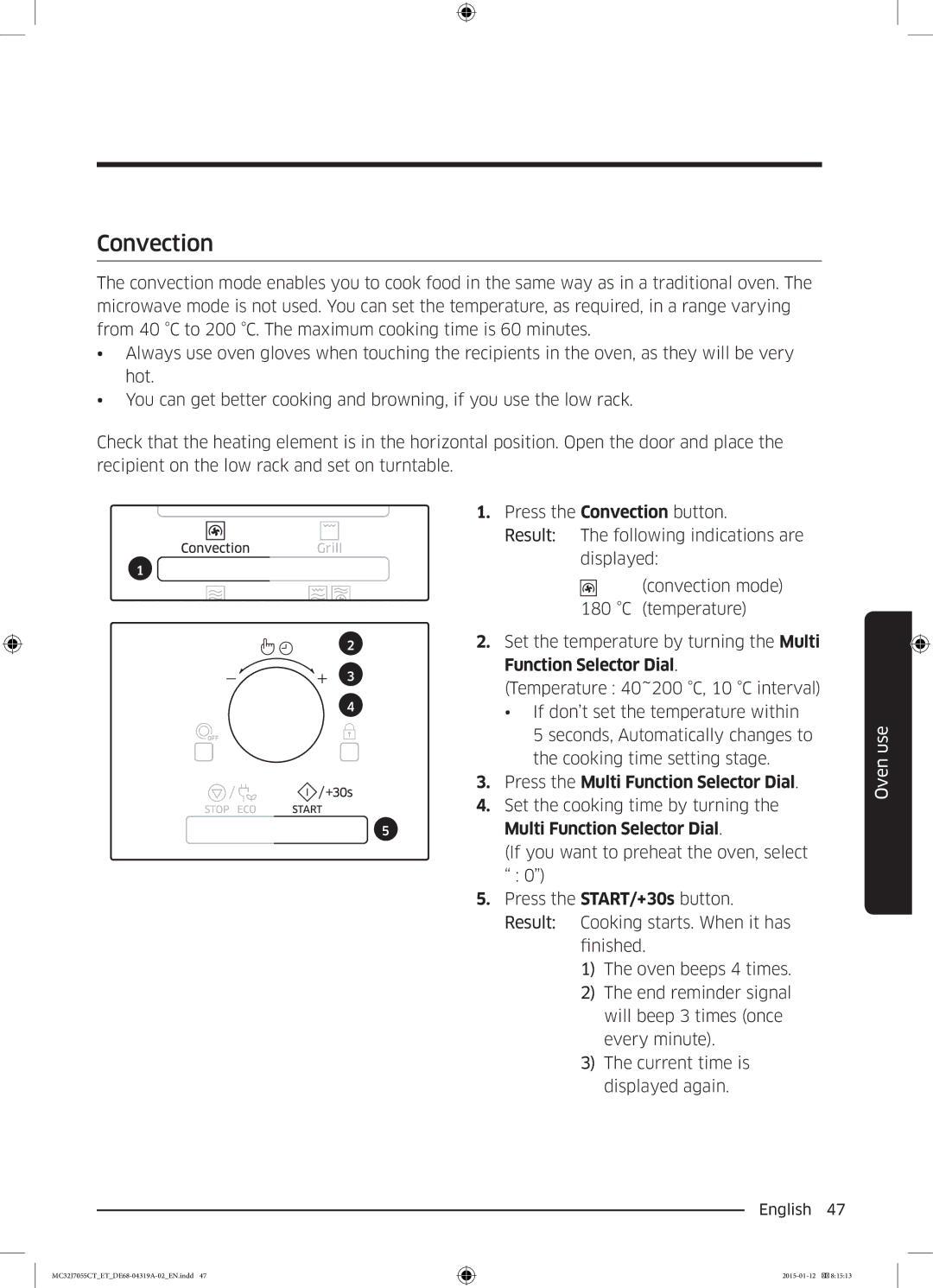 Samsung MC32J7055CT/ET manual Convection 