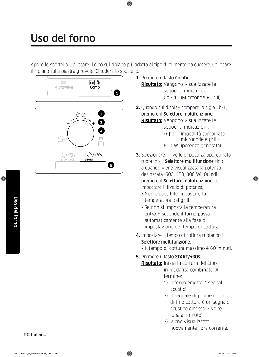 Samsung MC32J7055CT/ET manual Uso del forno 