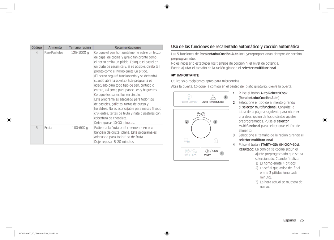 Samsung MC32K7055CT/EC manual De papel de cocina y gírelo tan pronto como, El horno emita un pitido. Coloque el pastel en 