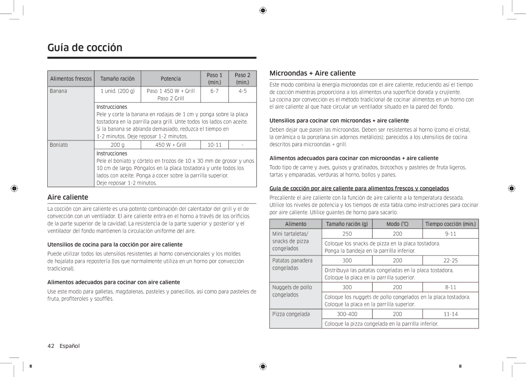 Samsung MC32K7055CT/EC manual Microondas + Aire caliente 