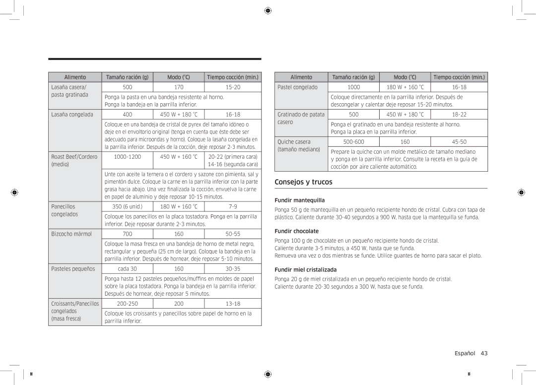 Samsung MC32K7055CT/EC manual Consejos y trucos 