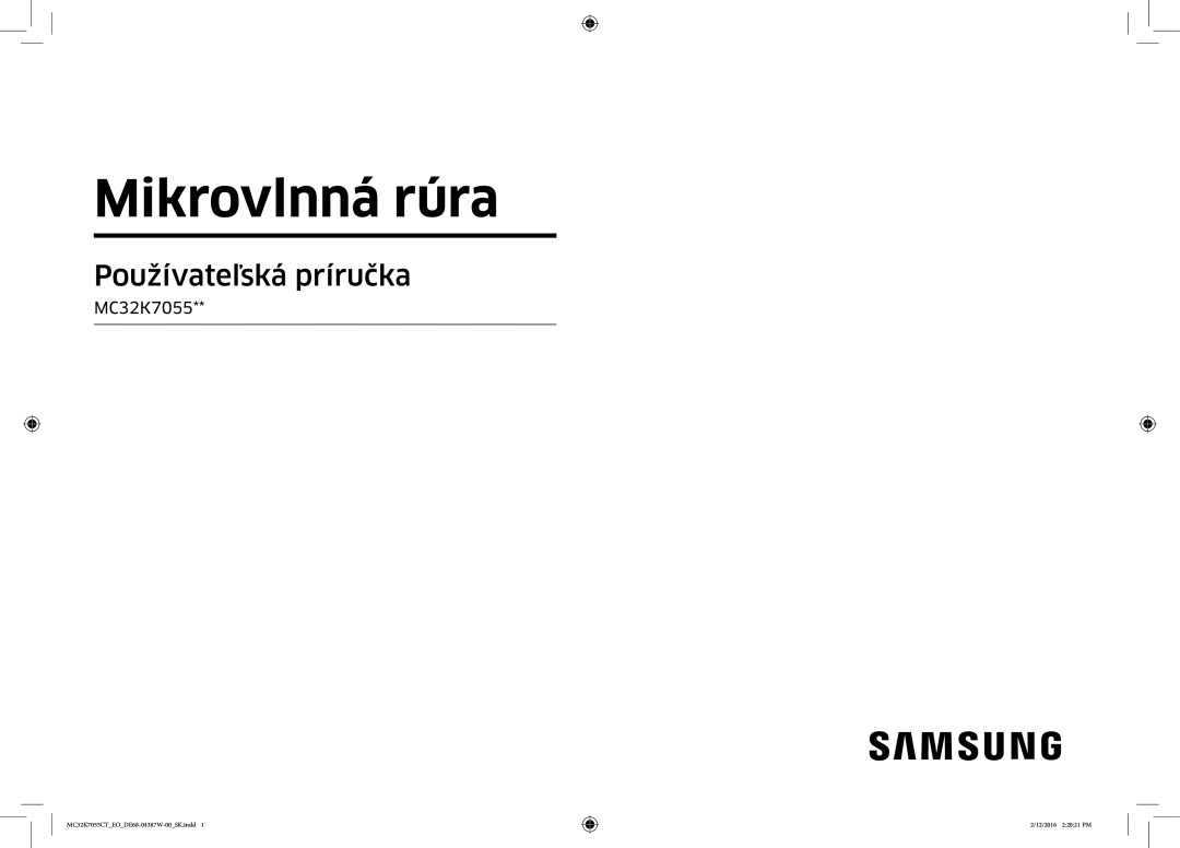 Samsung MC32K7055CT/EO manual Mikrovlnná rúra 