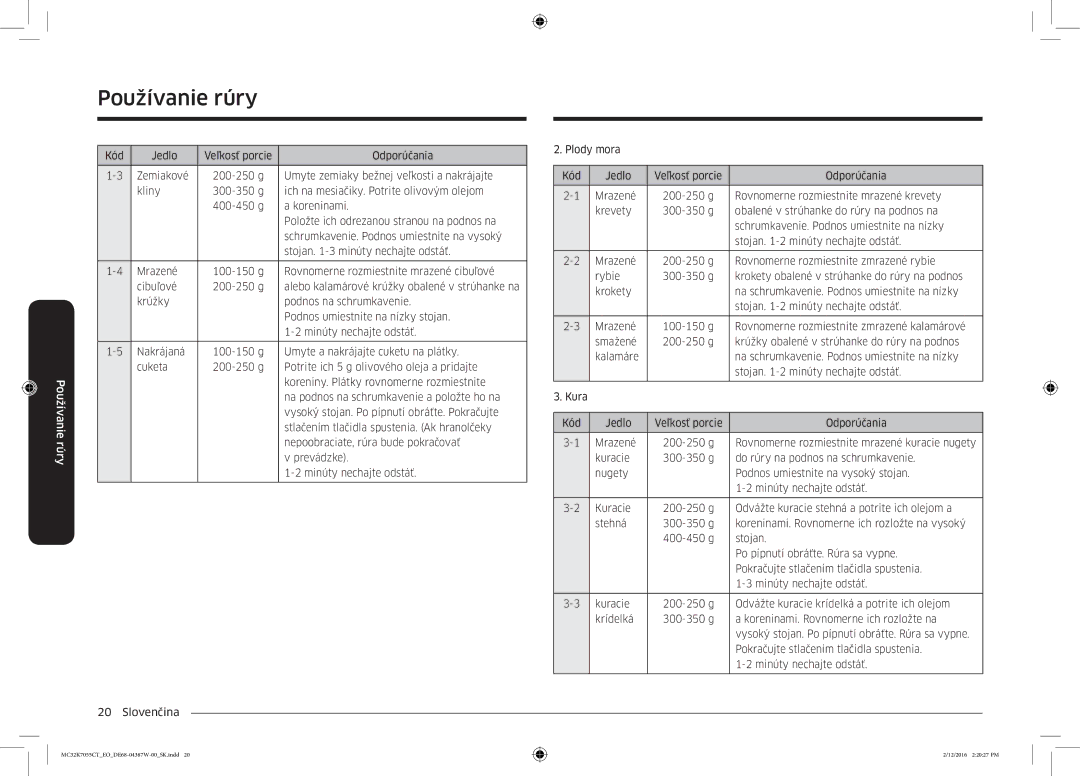 Samsung MC32K7055CT/EO manual Používanie rúry 