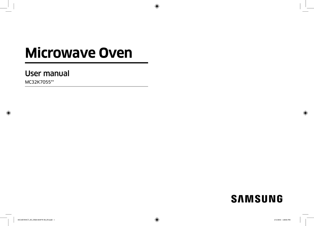 Samsung MC32K7055CT/EO manual Microwave Oven 