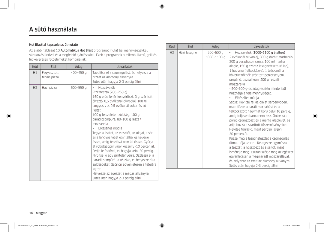 Samsung MC32K7055CT/EO manual Paradicsompüré, 80-100 g reszelt, És a langyos vizet egy tálba, és keverje, Elkészítés módja 