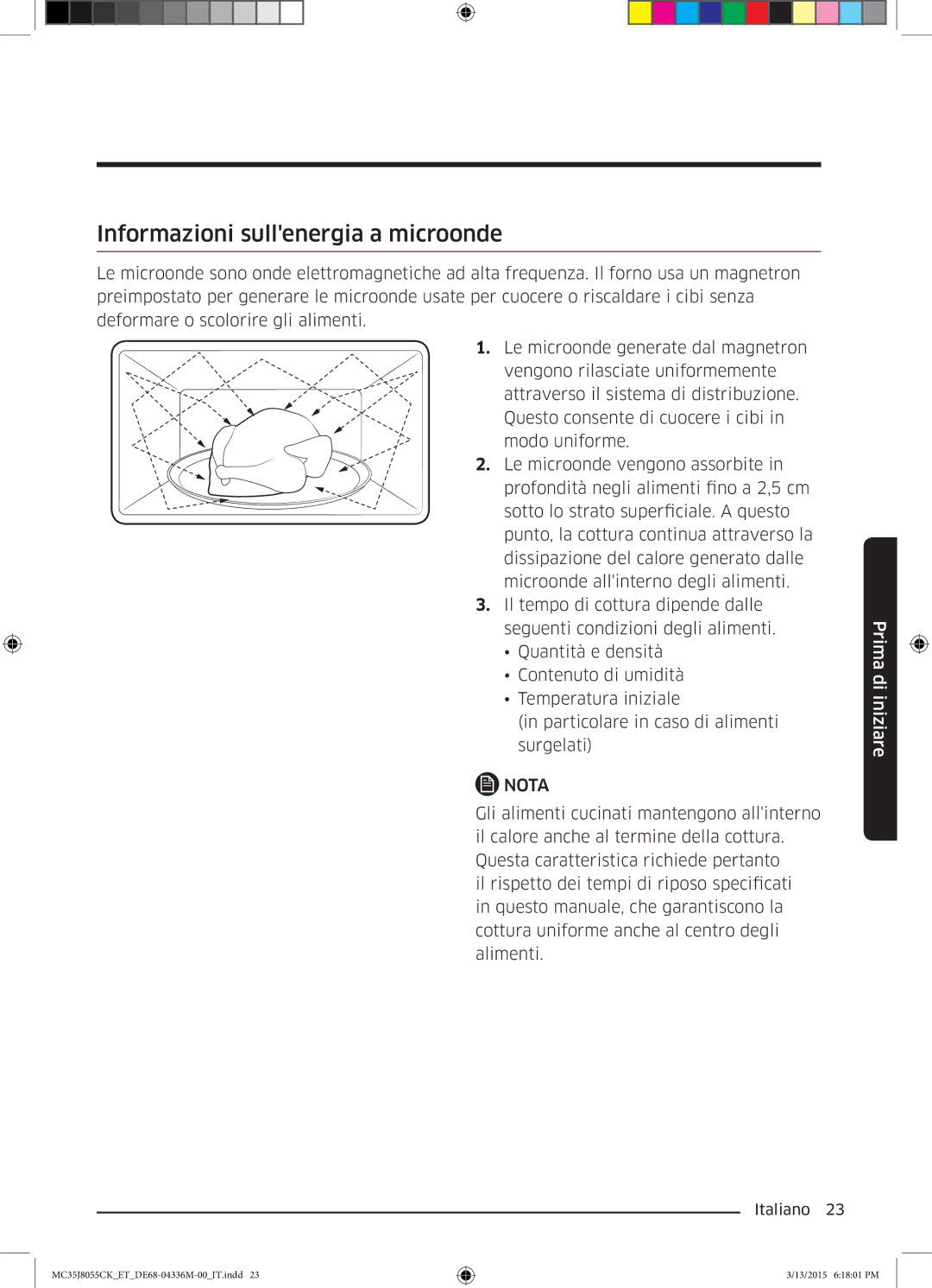 Samsung MC35J8055CK/ET manual Informazioni sullenergia a microonde 