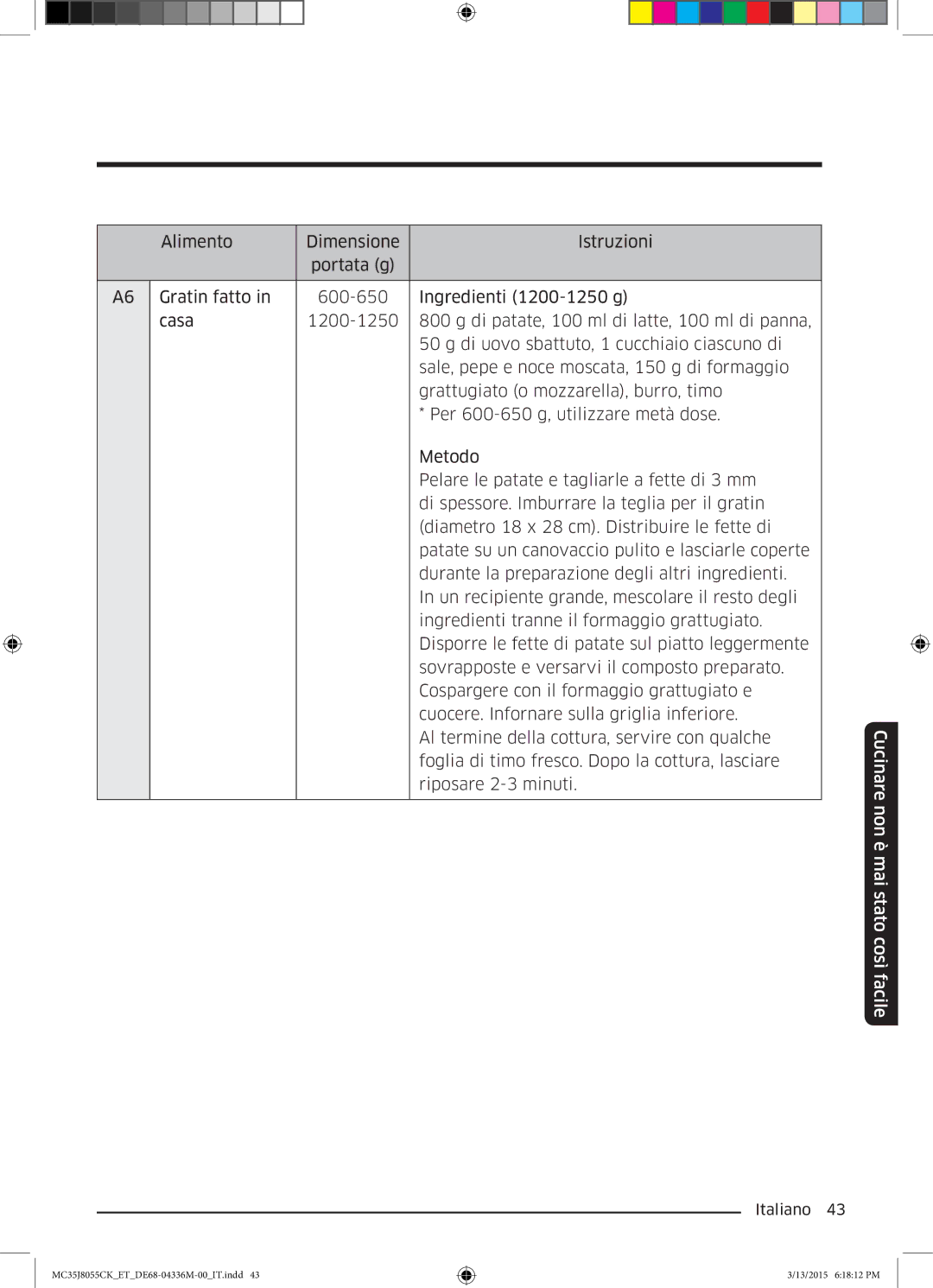 Samsung MC35J8055CK/ET manual Cucinare non è mai stato così facile 