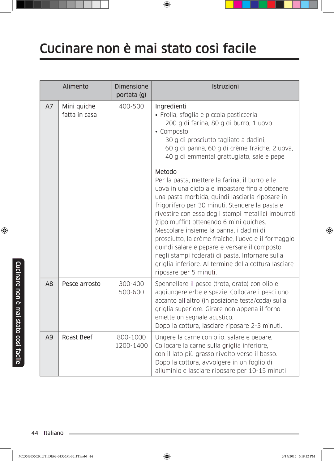 Samsung MC35J8055CK/ET manual Cucinare non è mai stato così facile 