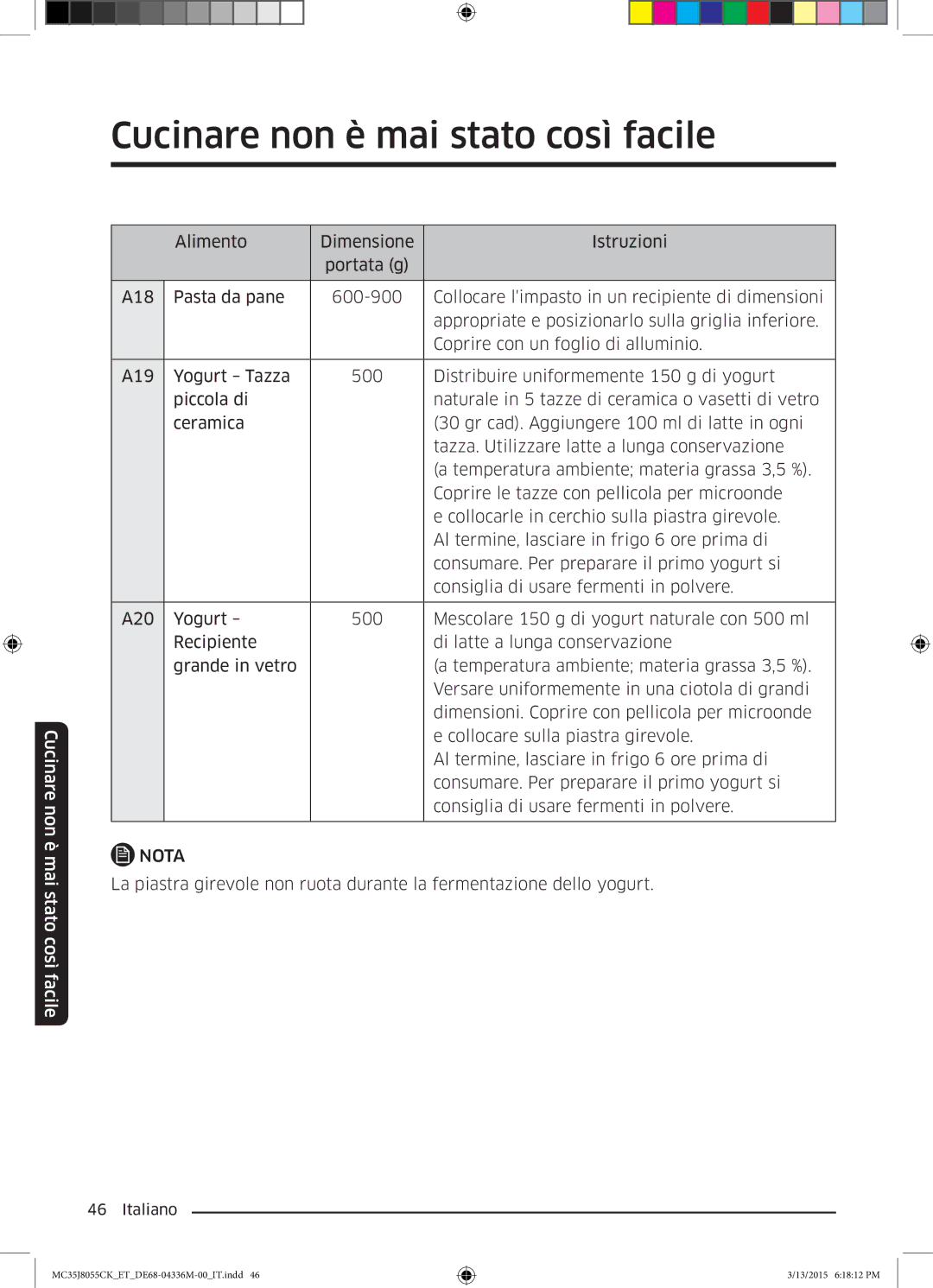 Samsung MC35J8055CK/ET manual Nota 