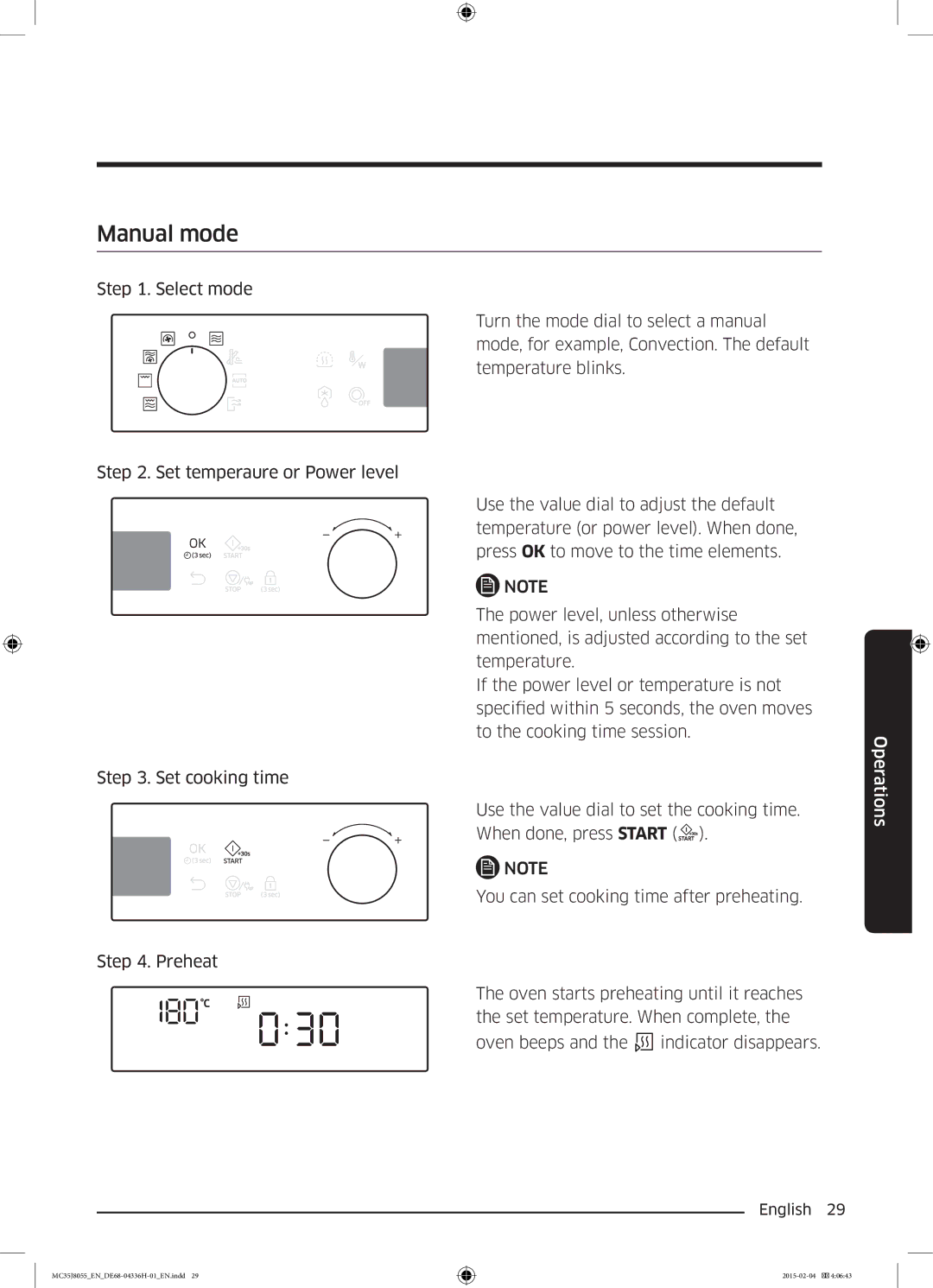 Samsung MC35J8055CK/ET manual Manual mode 