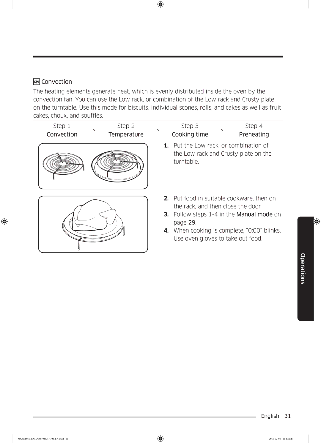 Samsung MC35J8055CK/ET manual Operations 