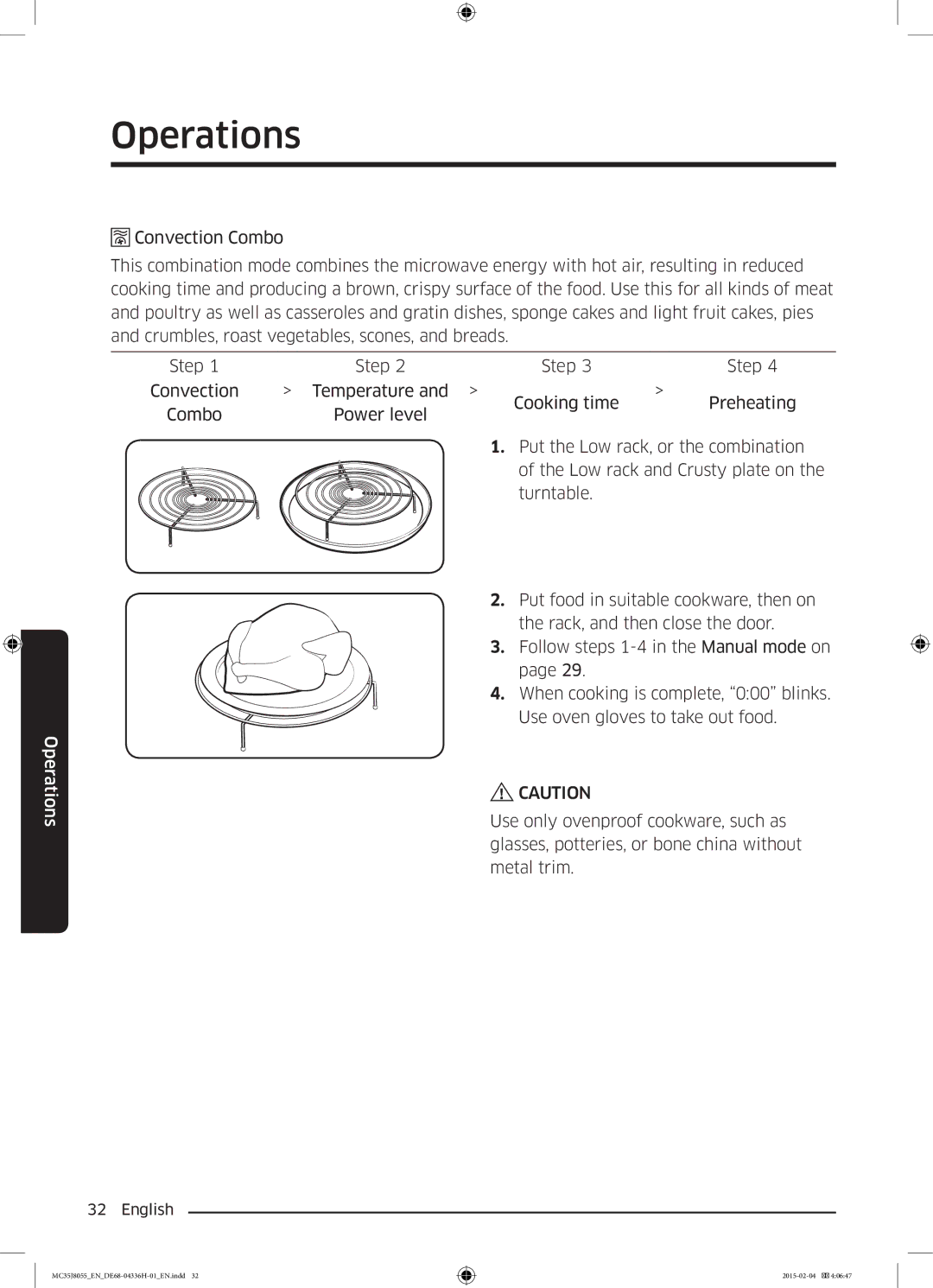 Samsung MC35J8055CK/ET manual Operations 