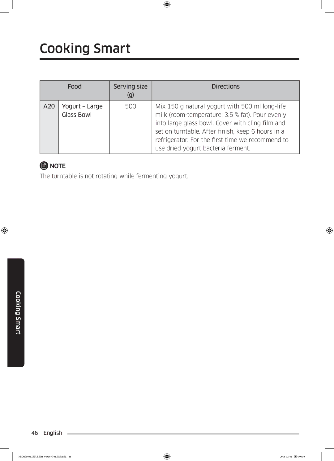 Samsung MC35J8055CK/ET manual Cooking Smart 