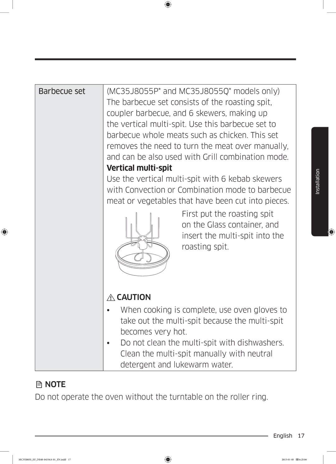 Samsung MC35J8055CK/EF, MC35J8055CW/EF, MC35J8055KT/EF, MC35J8055CK/ET manual Vertical multi-spit 