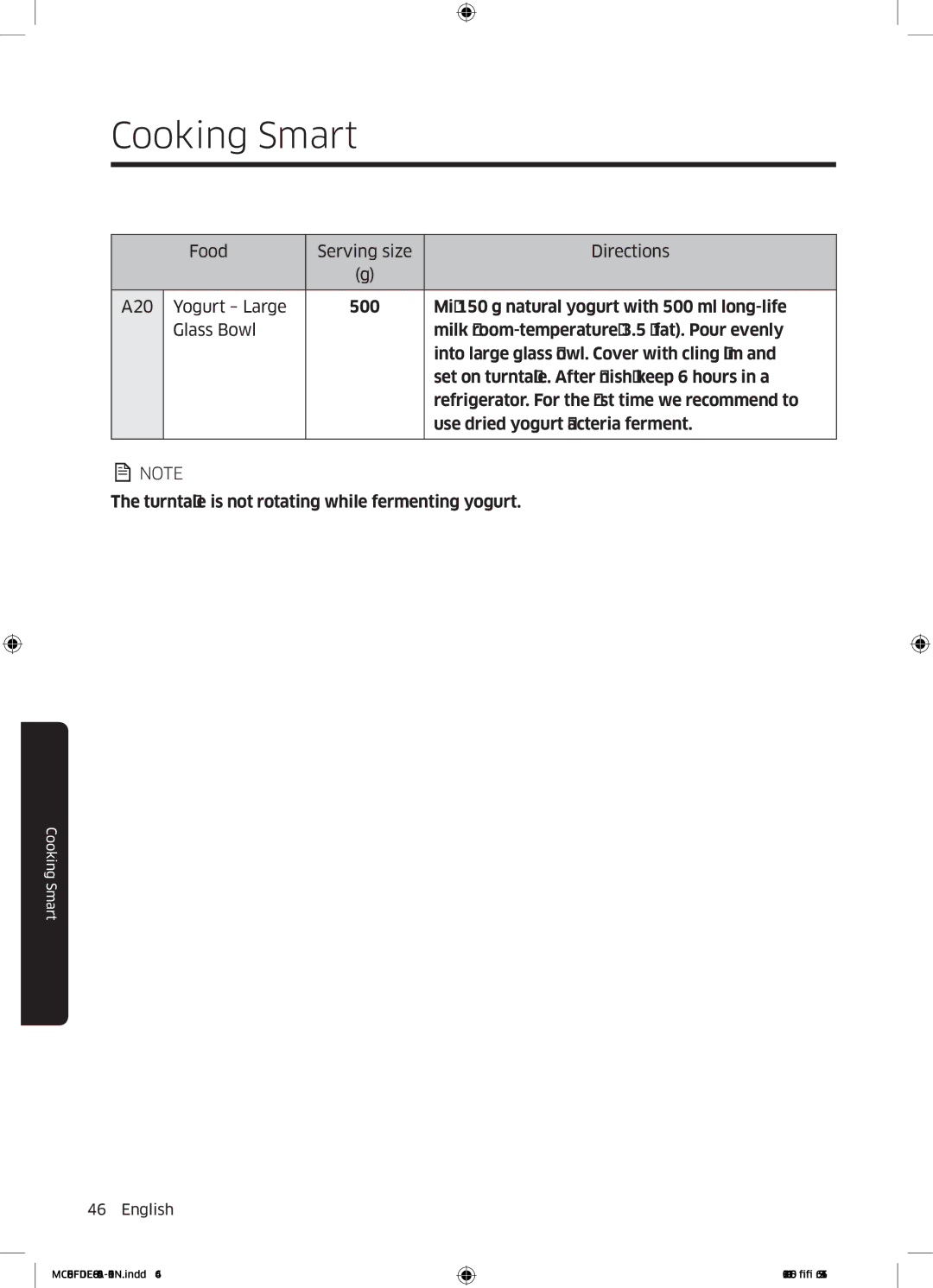 Samsung MC35J8055KT/EF, MC35J8055CW/EF, MC35J8055CK/EF, MC35J8055CK/ET manual Cooking Smart 