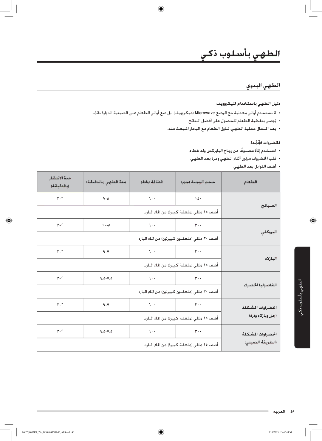 Samsung MC35J8055KT/ZA manual يوديلا يهطلا 