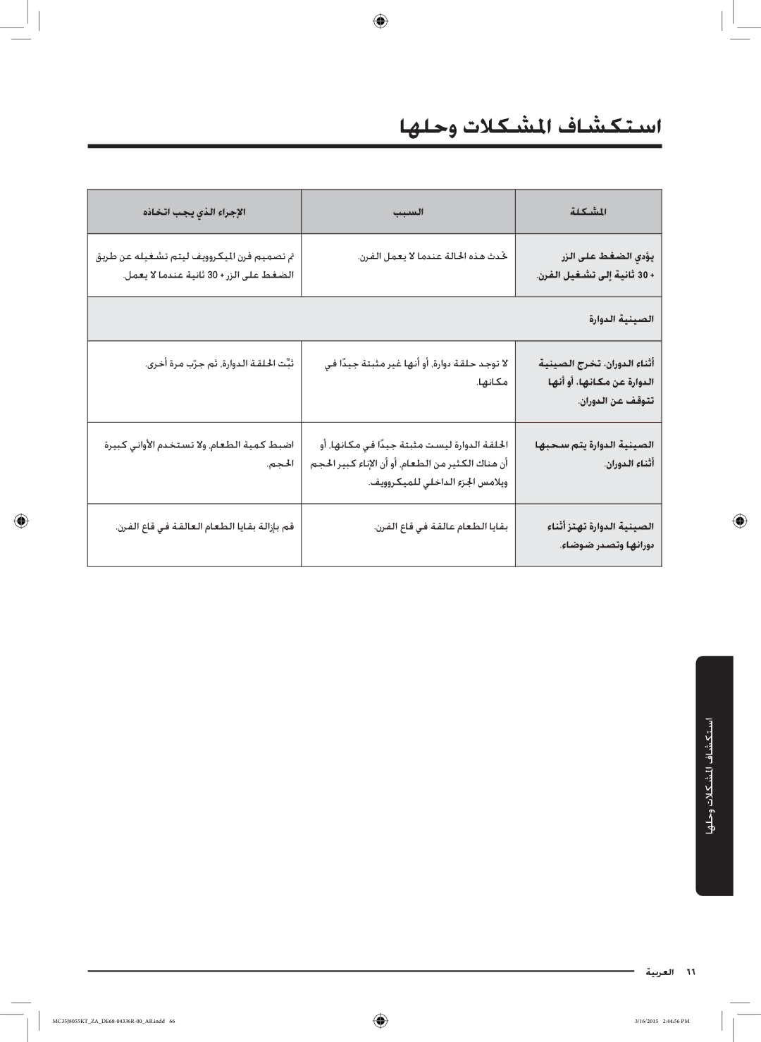 Samsung MC35J8055KT/ZA manual نارودلا ءانثأ 