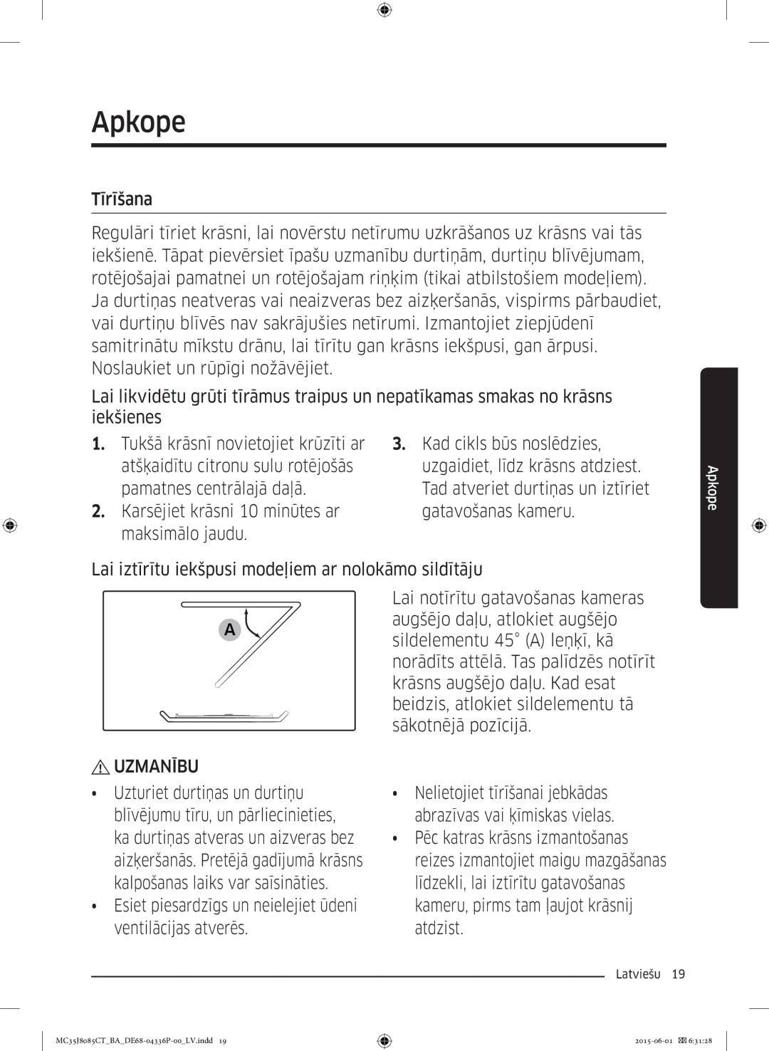 Samsung MC35J8085CT/BA manual Apkope 