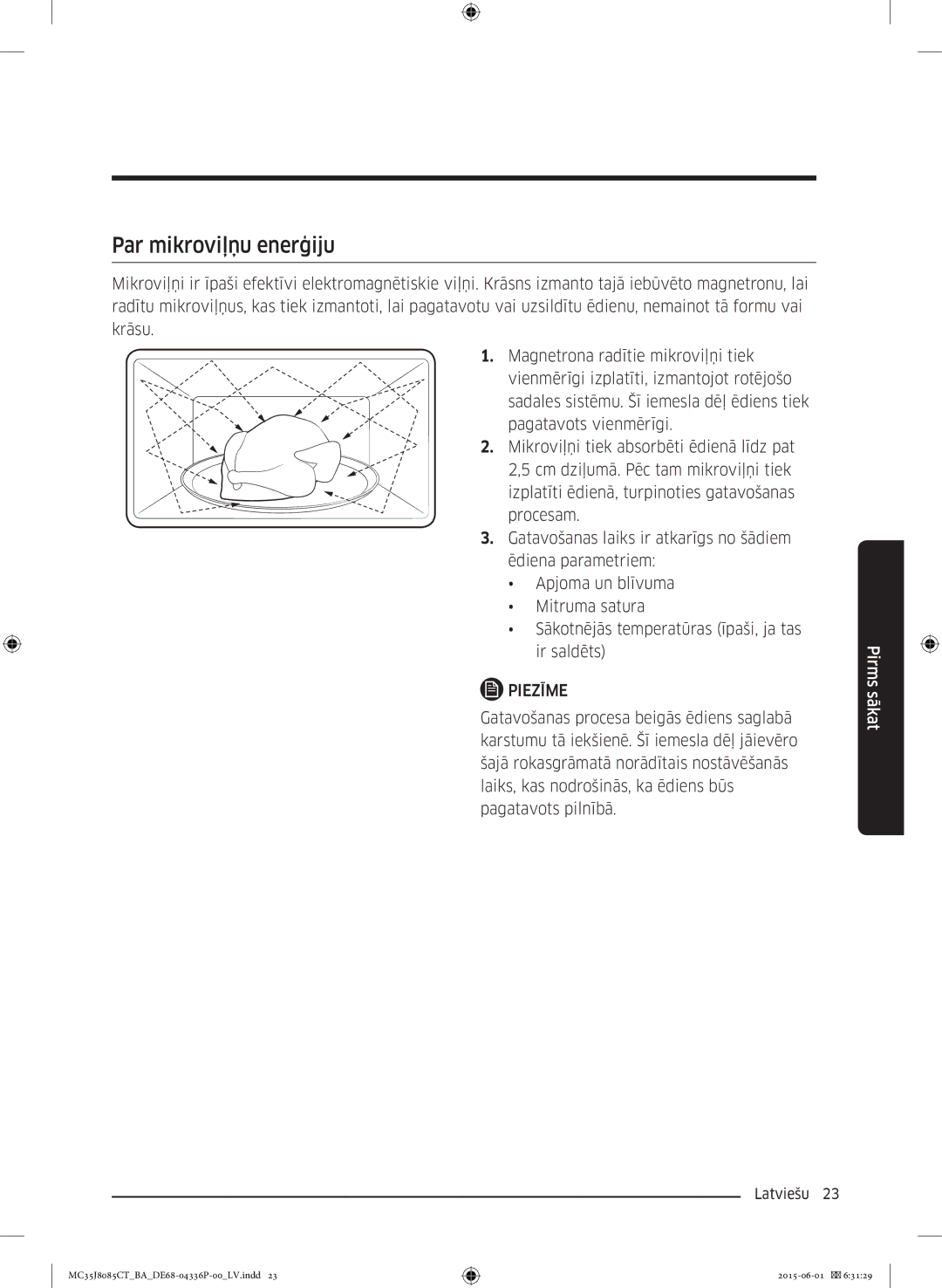 Samsung MC35J8085CT/BA manual Par mikroviļņu enerģiju 