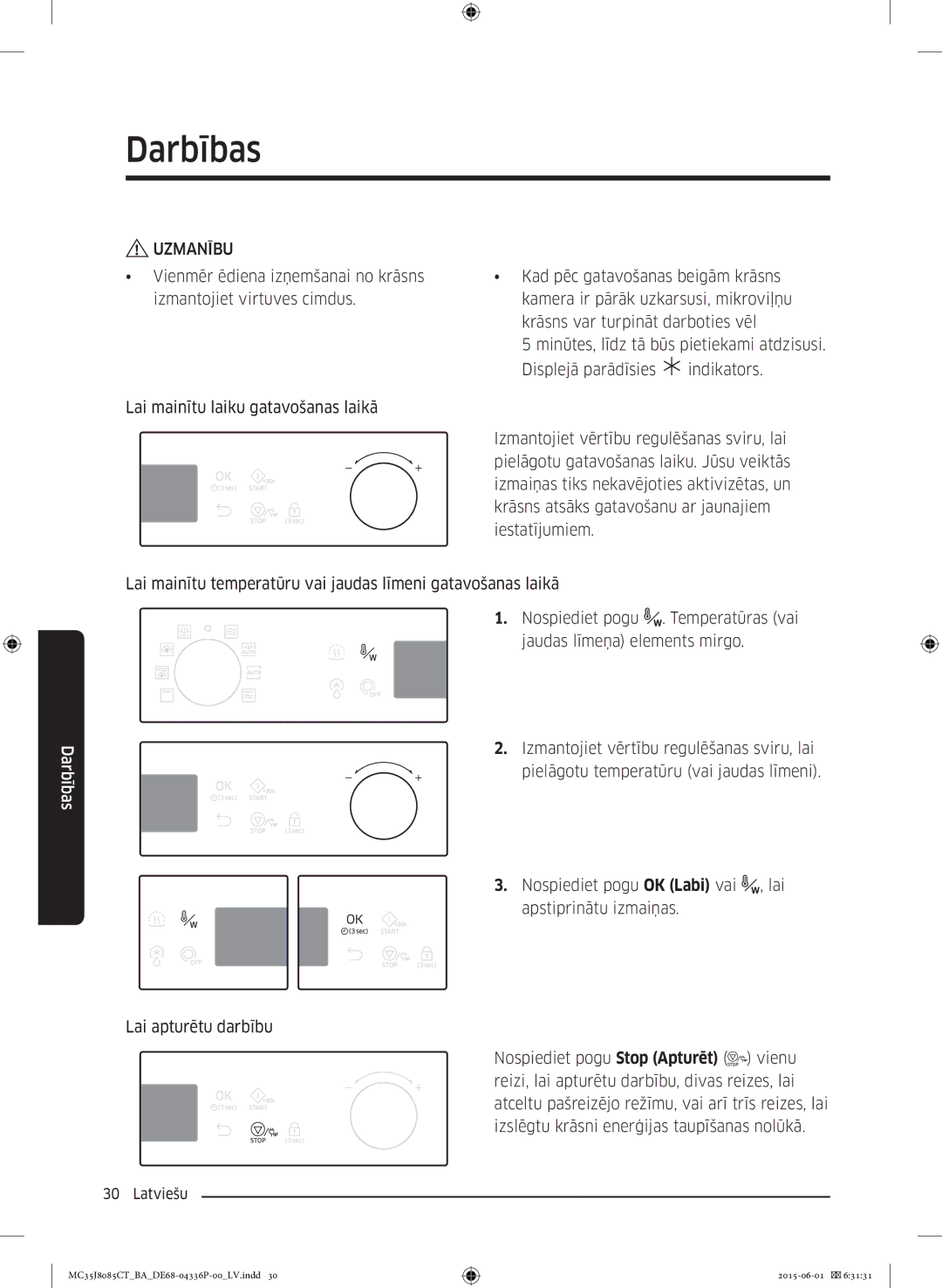 Samsung MC35J8085CT/BA manual Uzmanību 