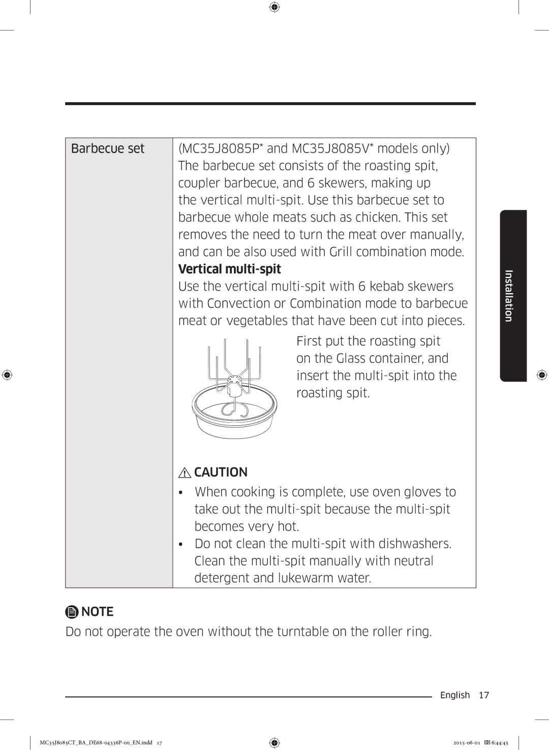 Samsung MC35J8085CT/BA manual Vertical multi-spit 