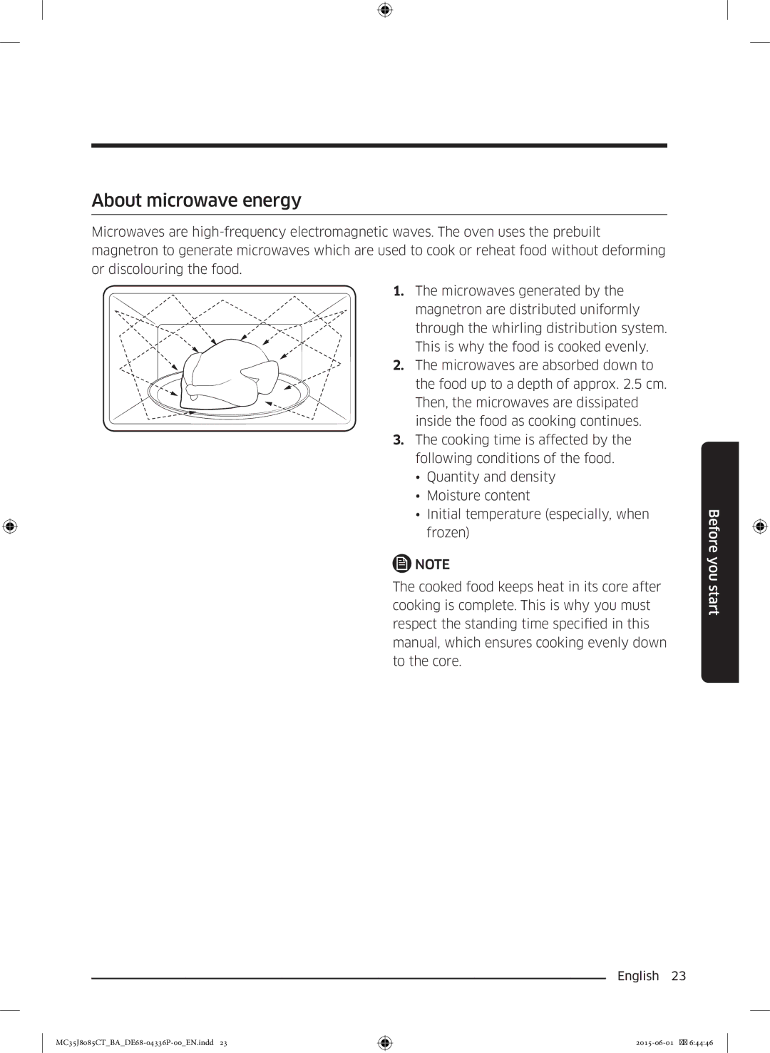 Samsung MC35J8085CT/BA manual About microwave energy 