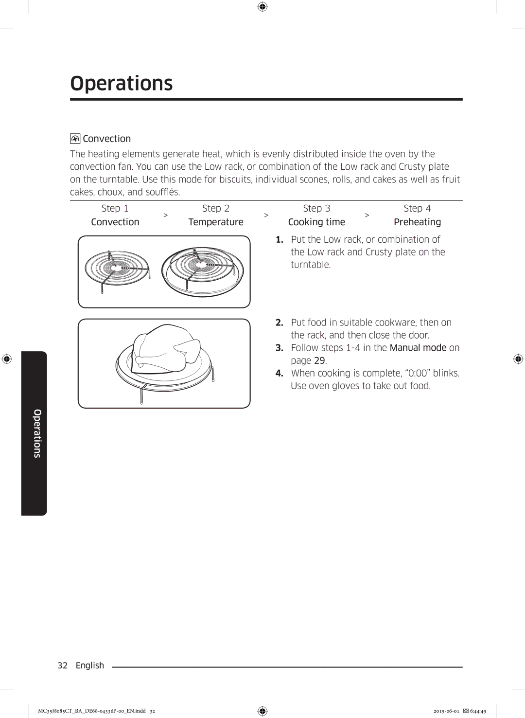 Samsung MC35J8085CT/BA manual Operations 