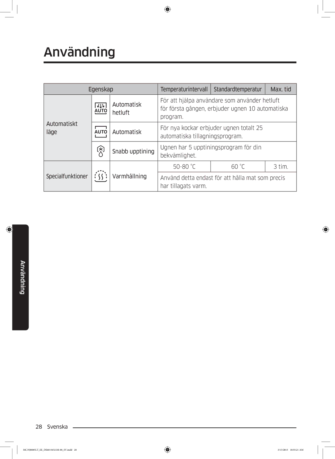 Samsung MC35J8085LT/EE manual Tim 