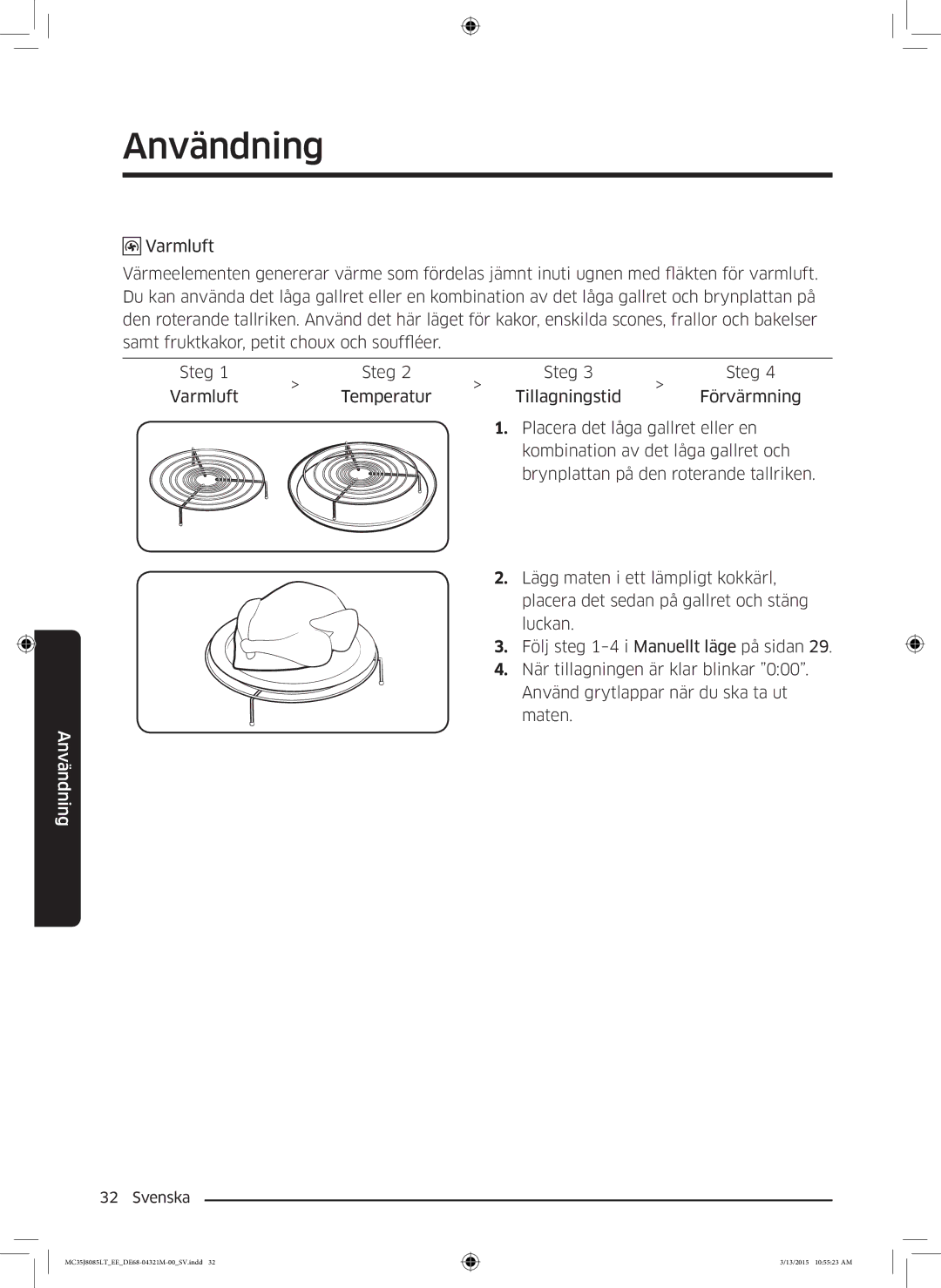 Samsung MC35J8085LT/EE manual Användning 