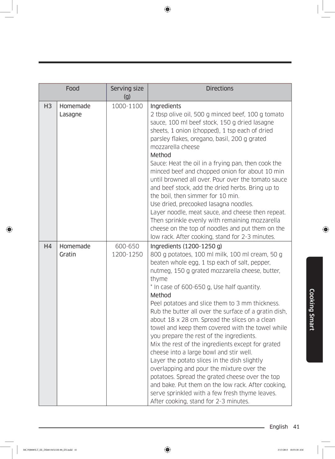 Samsung MC35J8085LT/EE manual Cooking Smart 