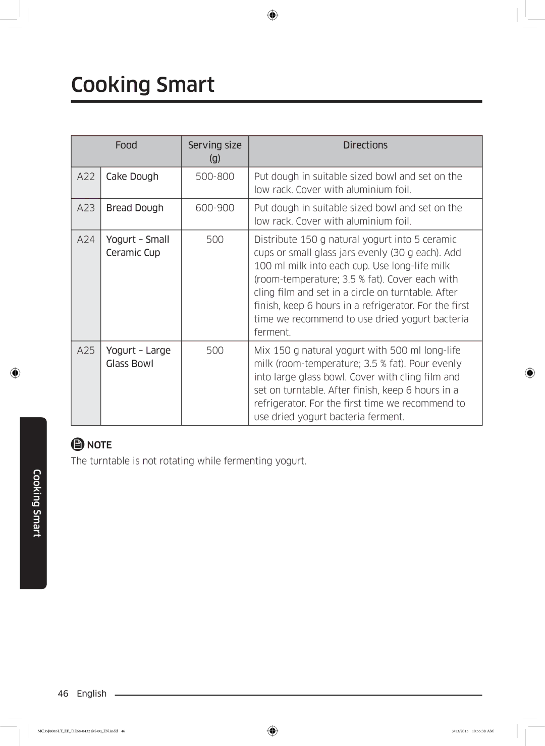 Samsung MC35J8085LT/EE manual Cooking Smart 