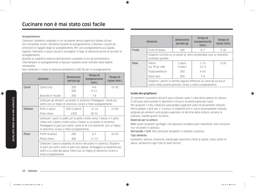 Samsung MC35J8085LT/ET manual Cucinare non è mai stato così facile 